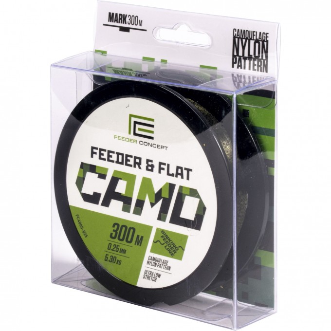 Леска монофильная FEEDER CONCEPT FEEDER & FLAT CAMO 300/025 FC4005-025