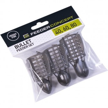 Набор фидерных кормушек FEEDER CONCEPT Vegas Bullet Сетка 40 60 80г 3шт.