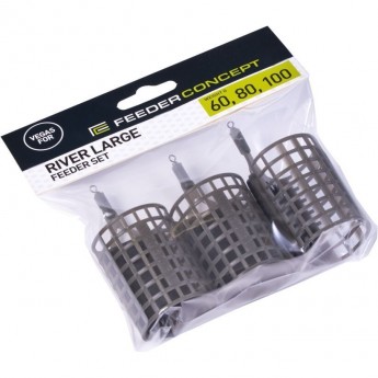 Набор фидерных кормушек FEEDER CONCEPT Vegas River Large Сетка 60 80 100г 3шт.